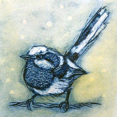 Drypoint print of Wren