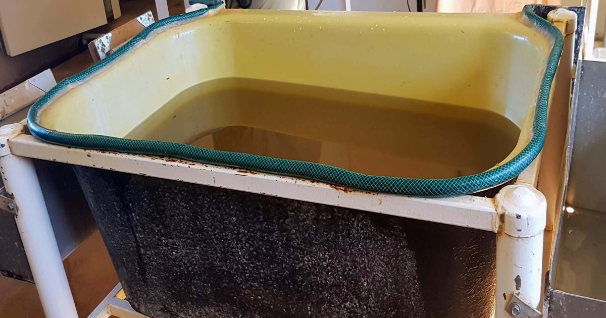 The old bathtub converted to a paper pulp vat at Curtin Springs Cattle Station