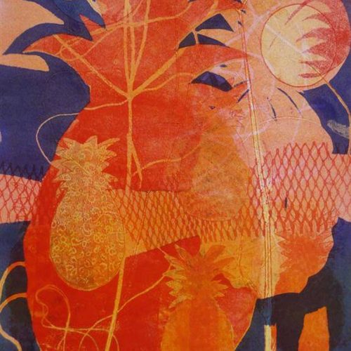 Monoprint with Stencils by Sandra Pearce