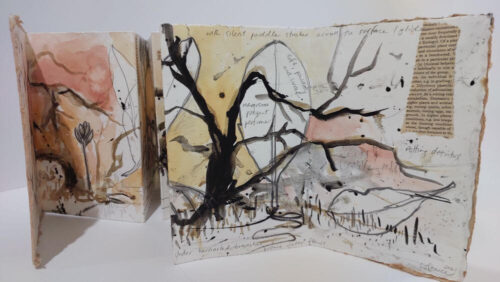 Artist Book with drawing and painting